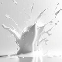 White milk splashes, AI generated photo