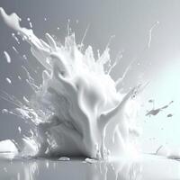 White milk splashes, AI generated photo