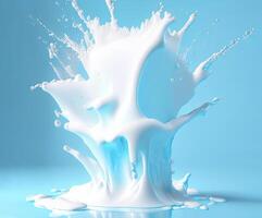 White milk splashes, AI generated photo