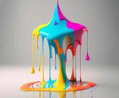 Abstract colorful paint splashes, photo