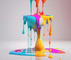 Abstract colorful paint splashes, photo
