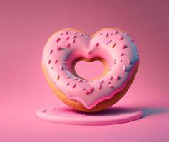 Heart shaped donut, photo
