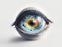 cosmos in the eye, AI generated photo