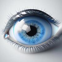 Beautiful realistic blue eye, photo