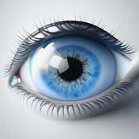 Beautiful realistic blue eye, AI generated photo