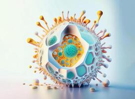 3d illustration of a virus or bacteria, AI generated photo