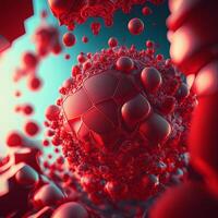 3d illustration of a virus or bacteria, AI generated photo