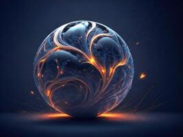 Futuristic Digital glowing Christmas ball, photo
