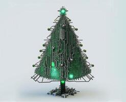 cyberpunk green futuristic Christmas tree, photo