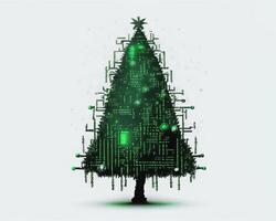 cyberpunk green futuristic Christmas tree, photo