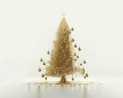 gold futuristic Christmas tree, AI generated photo