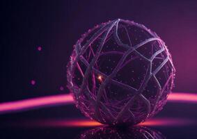Futuristic Digital glowing Christmas ball, photo