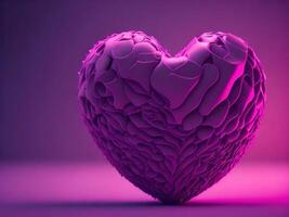 pink abstract 3d heart, AI Generated photo