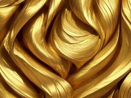 Golden wavy metal texture, AI generated photo