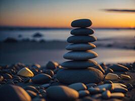 Spa treatment aromatherapy with candles, Stones and flowers for relax wellness photo