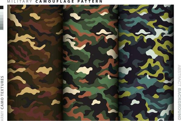 Set of Camouflage background textile uniform vector image