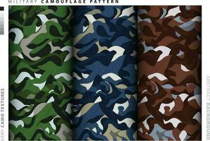 Set of Camouflage background textile uniform vector image