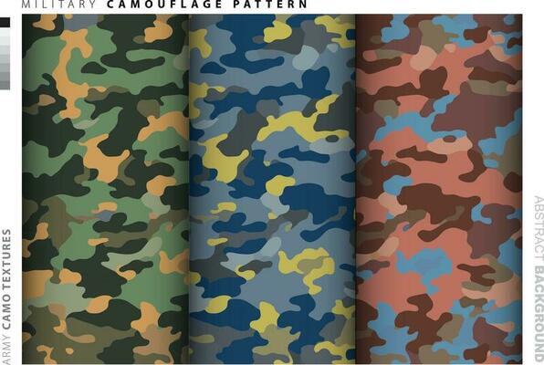 Set of Camouflage background textile uniform vector image