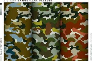 conjunto de camuflaje antecedentes textil uniforme vector imagen