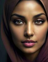 retrato de un hermosa musulmán mujer foto