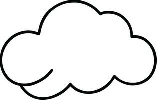 cloud icon outline sign clouds draw black line symbol graphic design weather forecast doodle style  vector illustration