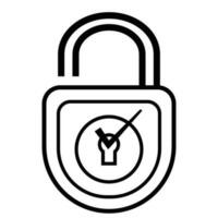 check list icon or tick mark to choose correct key to open lock, unlock line black concept vector