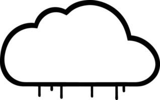 cloud icon outline sign clouds draw black line symbol graphic design weather forecast doodle style  vector illustration