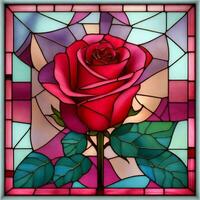 Stained Glass Flower Background photo