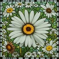 Stained Glass Flowers Background photo