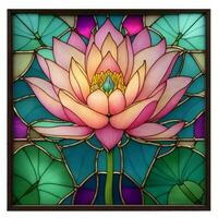 Stained Glass Flower Background photo