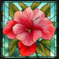 Stained Glass Flower Background photo