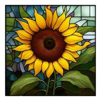 Stain Glass Flower Background photo