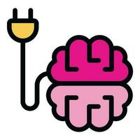 Brainstorming plug icon vector flat