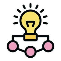 Brainstorming idea bulb icon vector flat