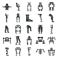Exoskeleton icons set simple vector. Body cyber vector