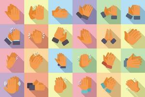 Handclap icons set flat vector. Acclaim body vector