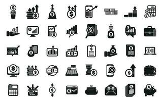 Revenue icons set simple vector. Credit business vector