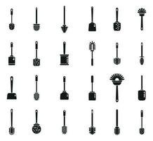 Toilet brush icons set simple vector. Home clean vector