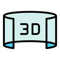 3d ver icono vector plano