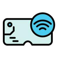 Wireless goggles icon vector flat