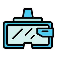 Digital vr goggles icon vector flat