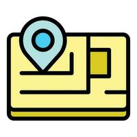 Automated map car icon vector flat