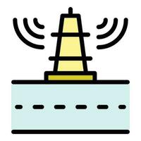 Signal wireless tower icon vector flat