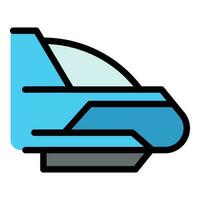 High speed railway icon vector flat