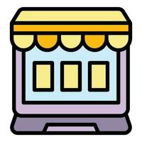 Narrow market online icon vector flat