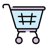 Narrow market shop cart icon vector flat