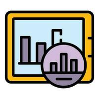 Narrow market tablet graph icon vector flat