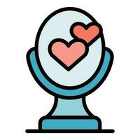 Narcissism mirror love icon vector flat