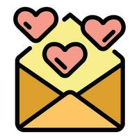 Envelope relationship icon vector flat