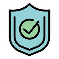 Trust shield relationship icon vector flat